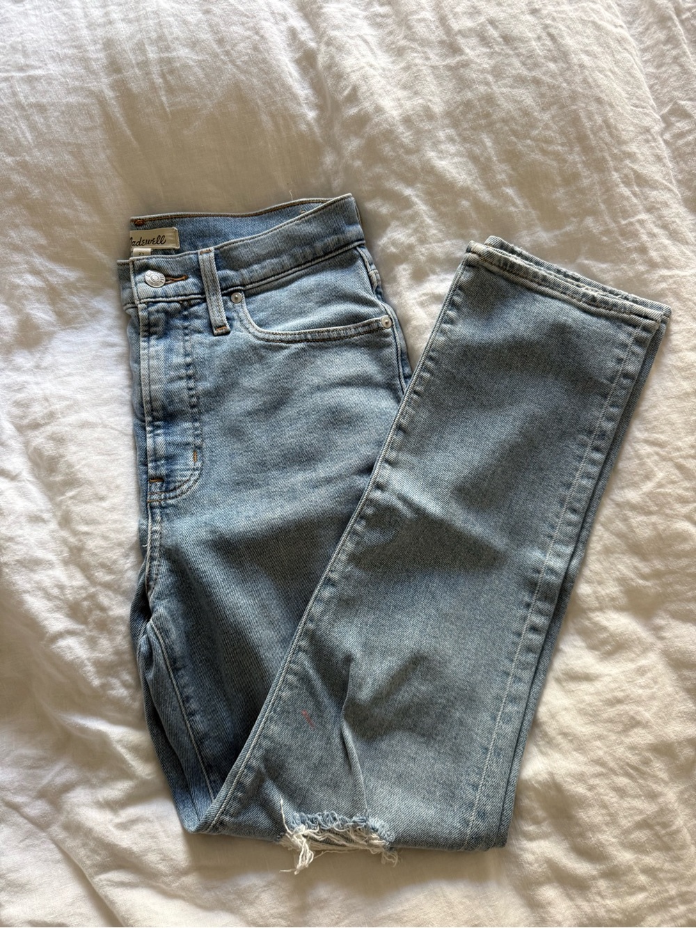 Madewell Light Blue Mid-Rise Straight Jeans — Classic Denim 27